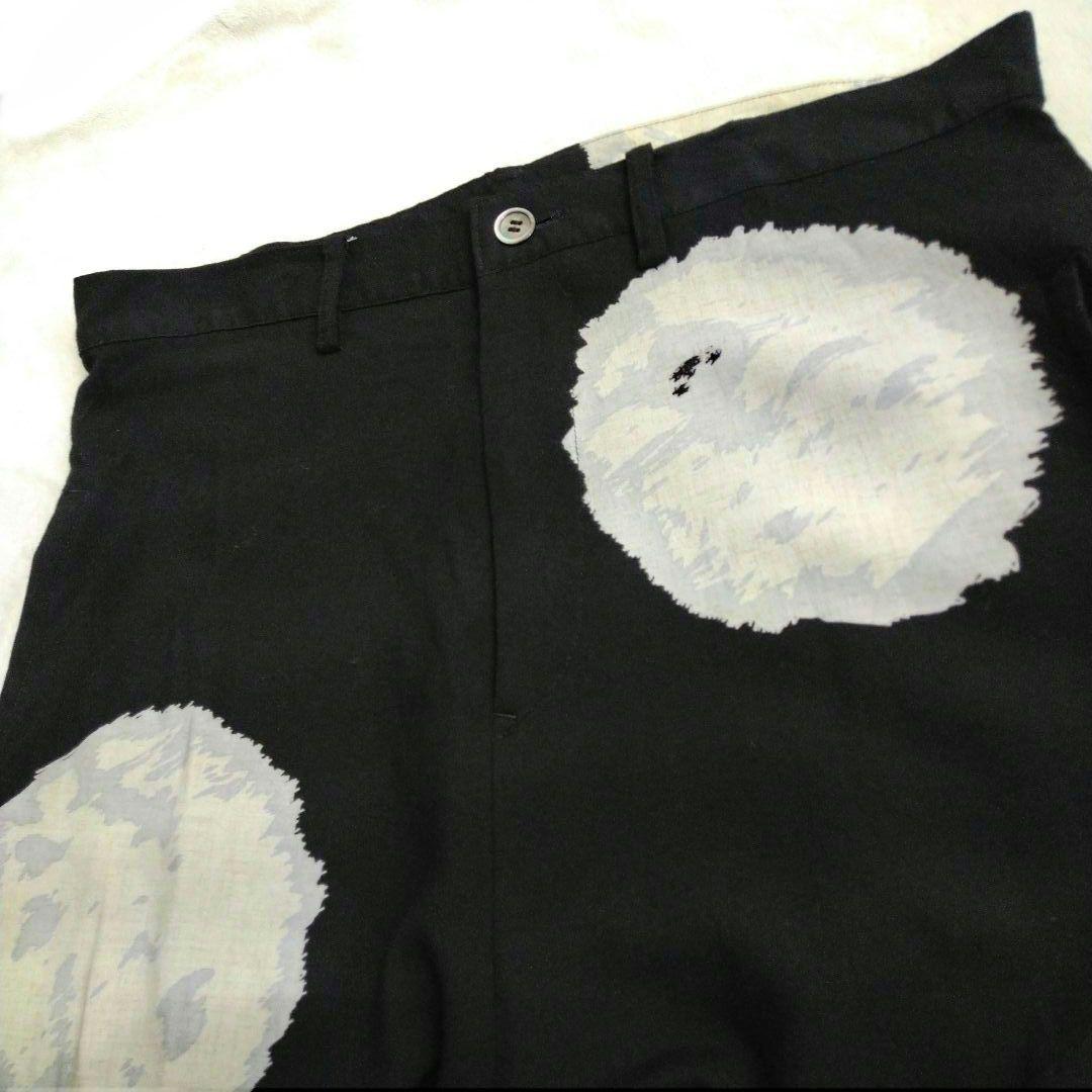 ヨウジヤマモト ドット柄 サルエルパンツ 黒白水玉模様 2