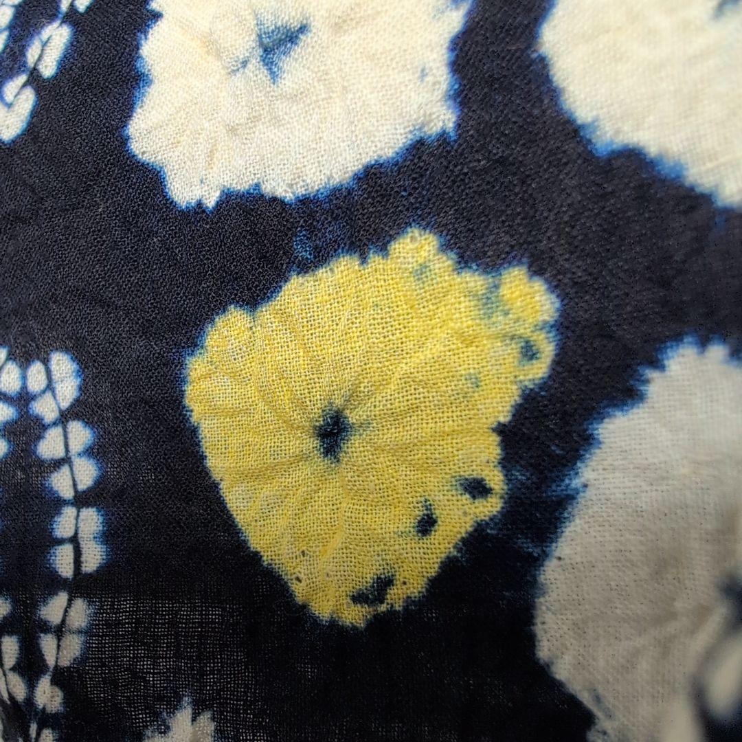 はな様ご購入有松絞り　向日葵の様な柄行 　ひろ衿