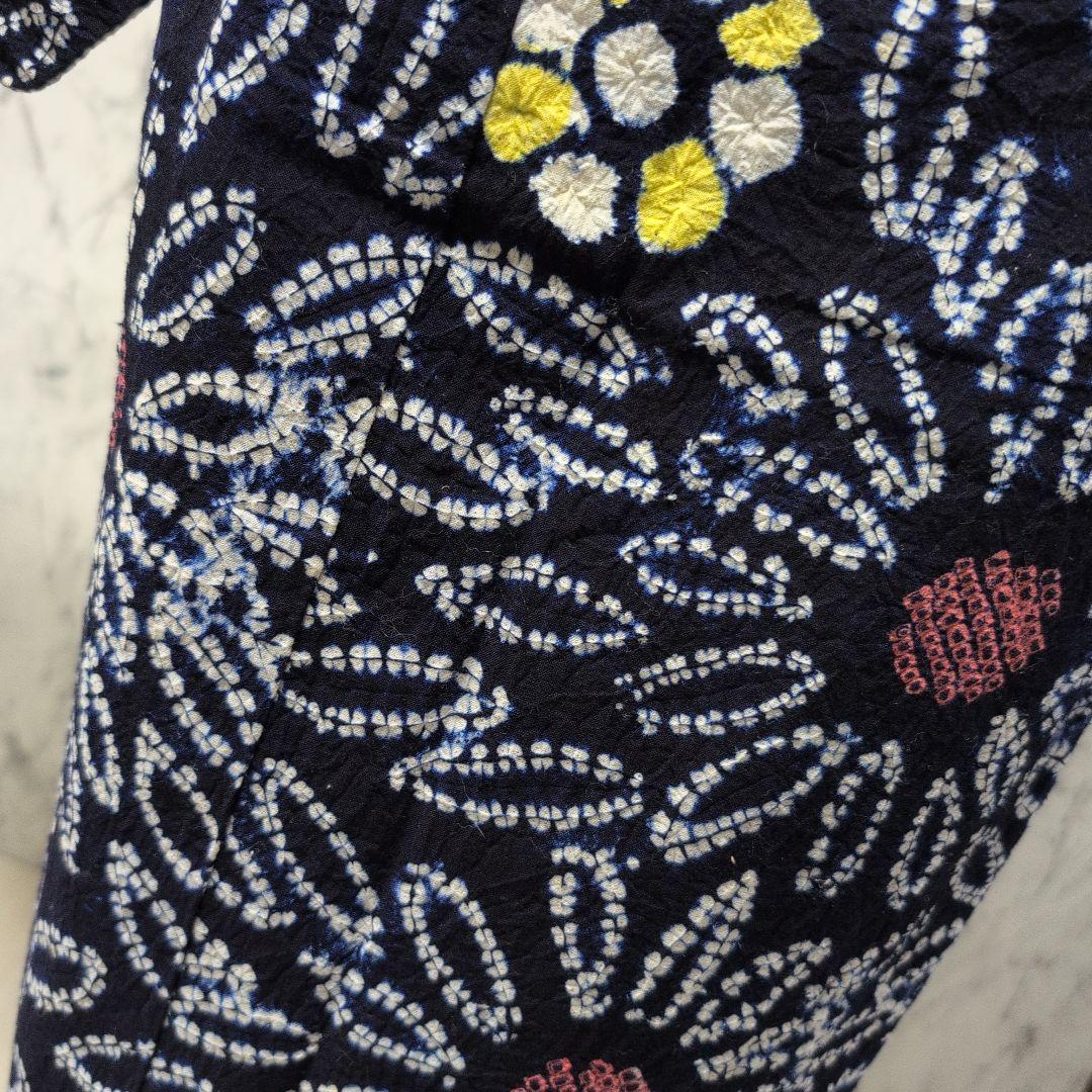 はな様ご購入有松絞り　向日葵の様な柄行 　ひろ衿