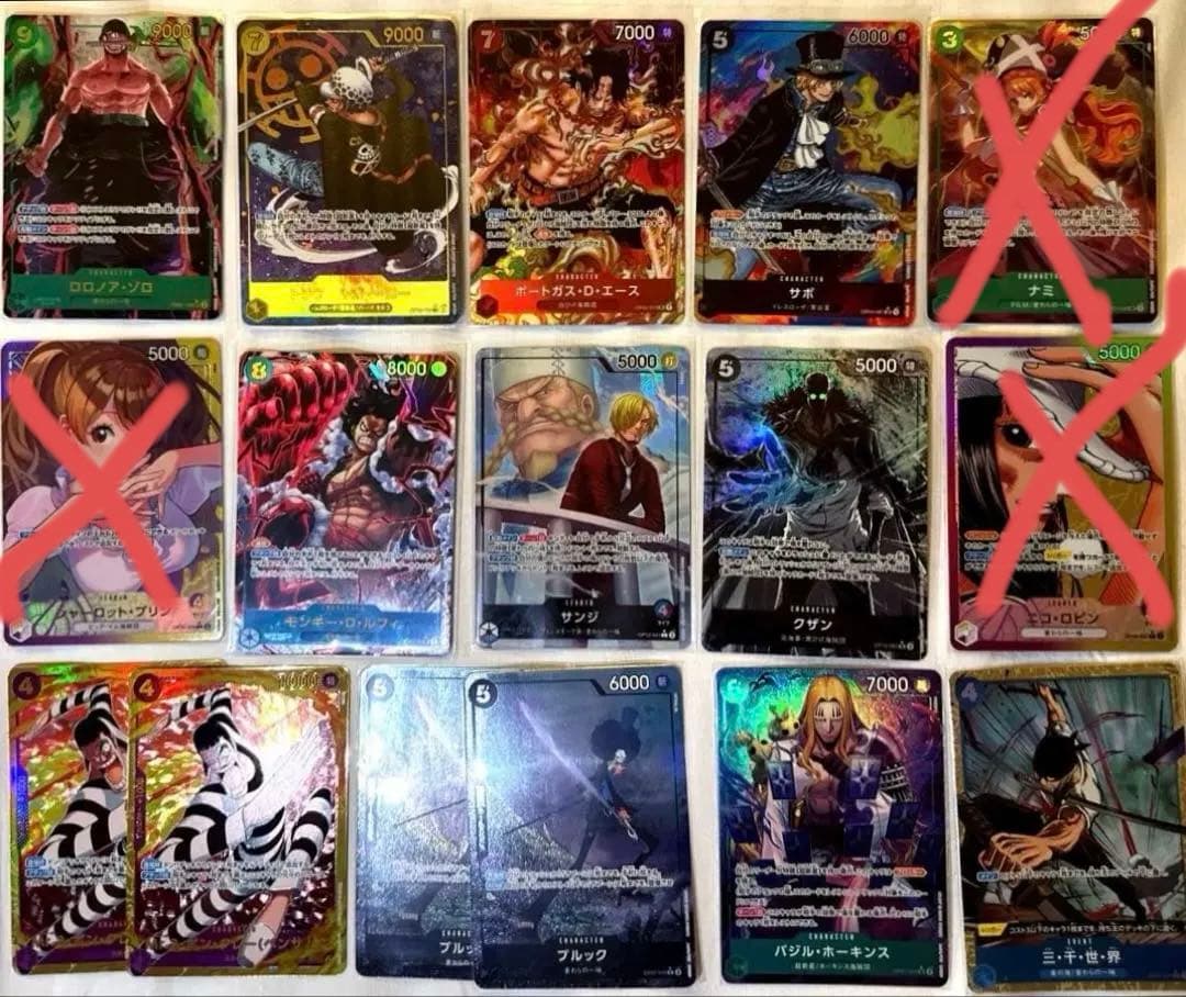 パラレルカードまとめ　ゾロ　ロー　エース　サボ　ナミ　ルフィ　サンジ等　計16枚