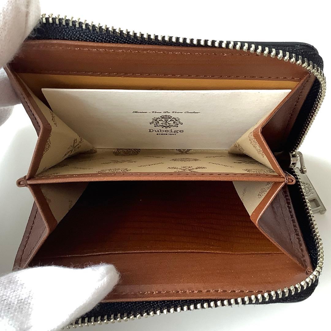 ナツまる様★新品★ドゥベージュ★高級コードバンLファスナー小銭入れミニ財布★黒