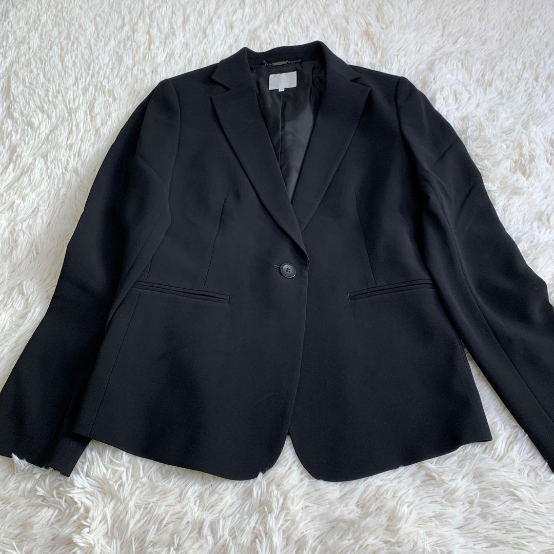 極美品✨自由区 トリアセ テーラードジャケット フレアパンツスーツ 黒 40