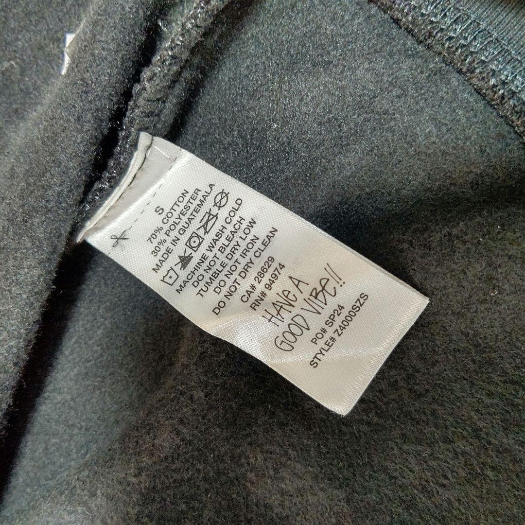 【希少】Stussy ブラック パーカー フロントジッパー　左利き用ジッパー　黒