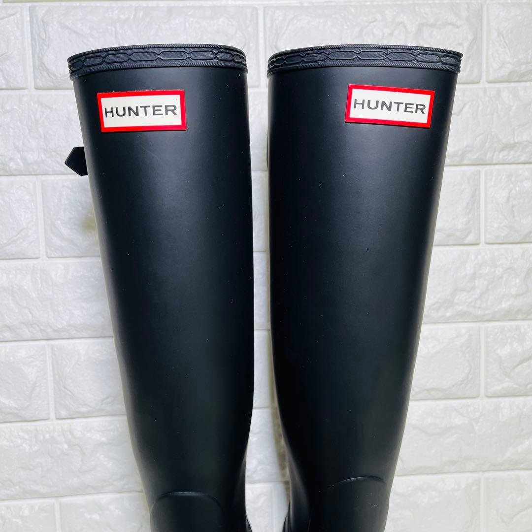 【極美品】HUNTER レインロングブーツ ブラック UK6 25cm 長靴