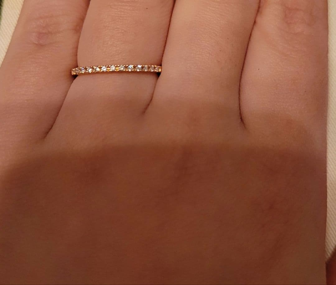 Canal ４℃ ハーフエタニティ ダイヤ 7号 K18ピンクゴールド リング