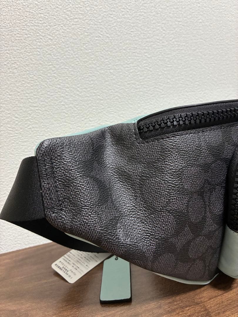 【松茸】コーチ レーサー ベルトバッグ シグネチャー カラーブロック