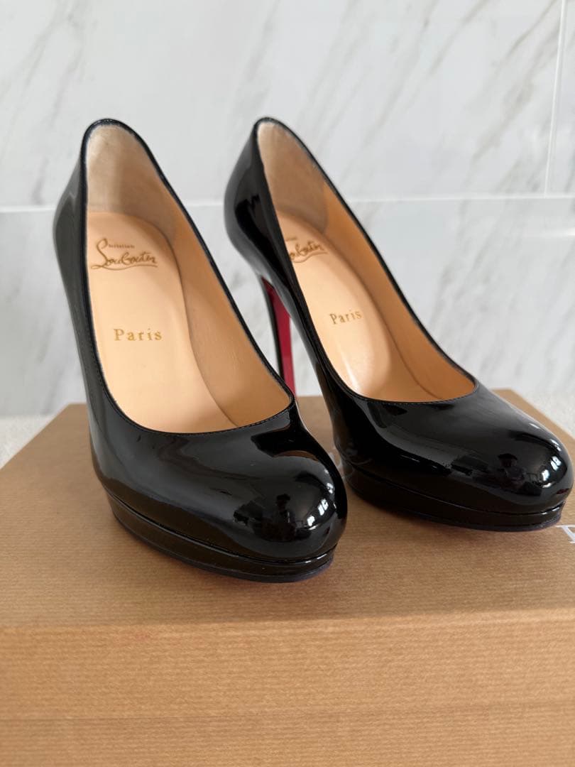 極美品Christian Louboutin ブラック ハイヒールサイズ22.5