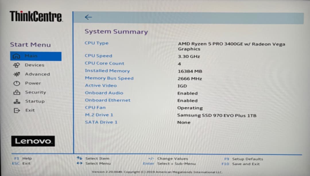 ミニPC ThinkCentre M75q-1