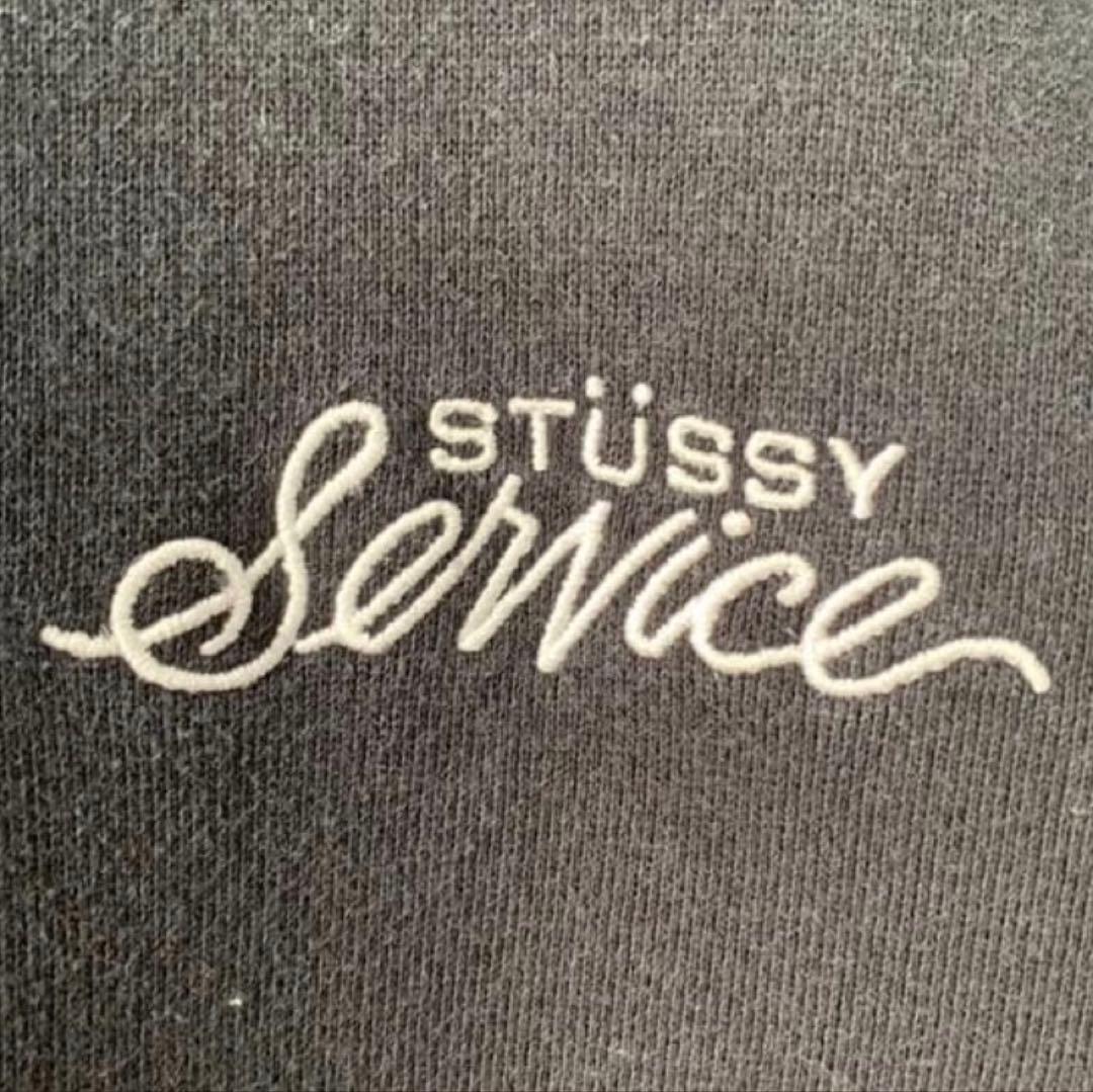 STUSSY スウェットトレーナー　L　ブラック　刺繍ロゴ　ワンポイント　古着