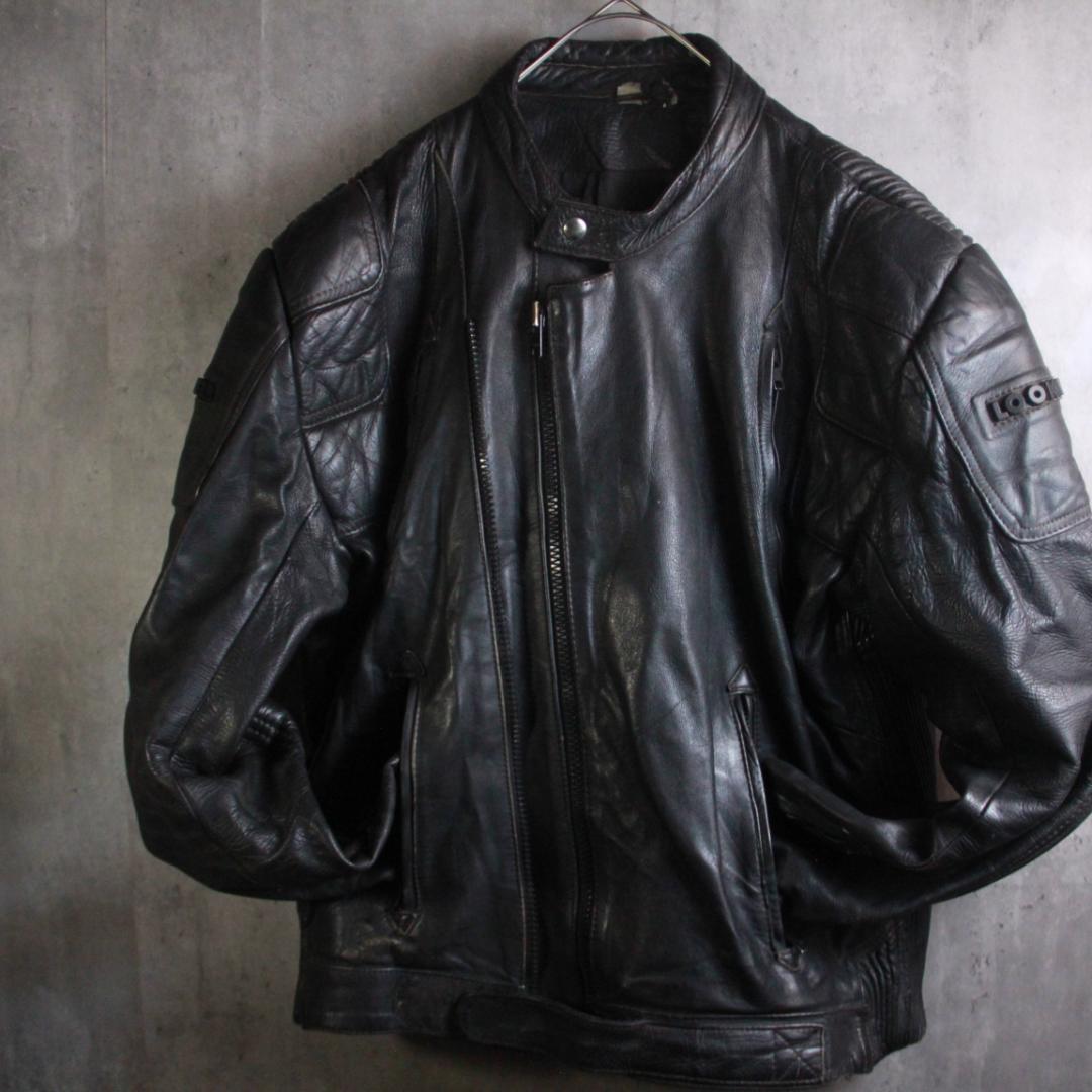 SP古着 レザーライダース ７０’s XL ユーロ古着 オランダ製 ダブル本革.