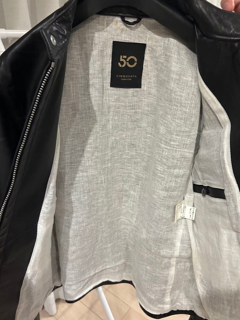 ⚠️最終値下げ⚠️CINQUANTE ブラックホースライダースジャケット サイズ48
