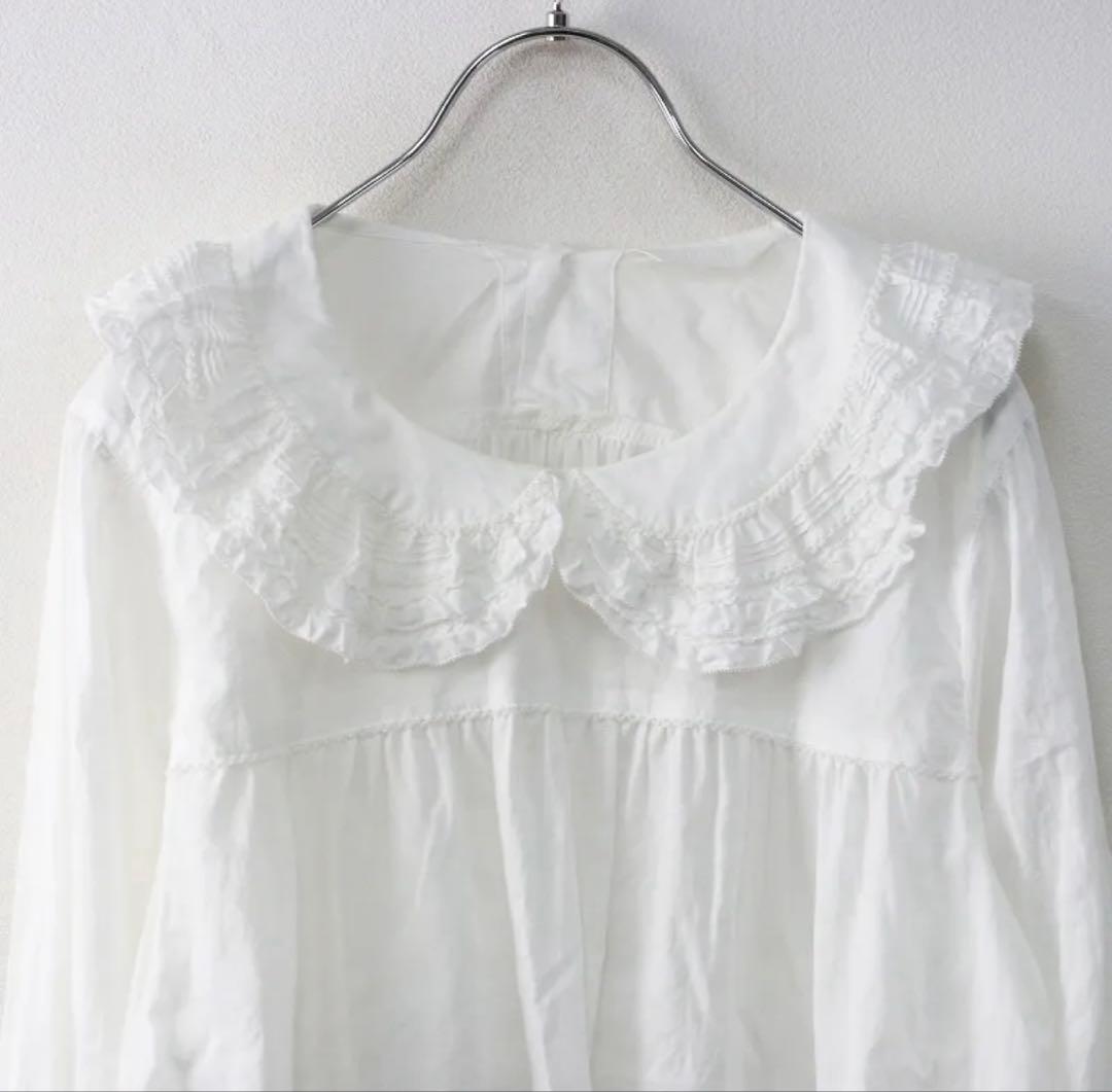 ピンクハウス綿ローンラウンドカラープルオーバー