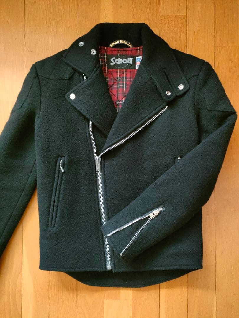 Schott × flaph フェルト ライダースジャケット 36