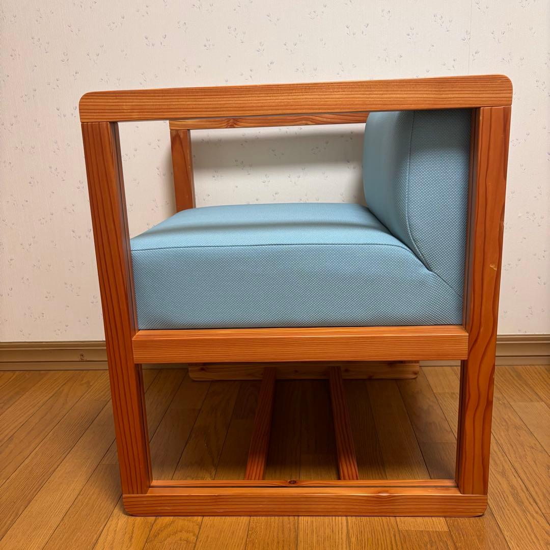【美品】お洒落　ラウンジチェア　　大手企業設置品　北欧風　天然木