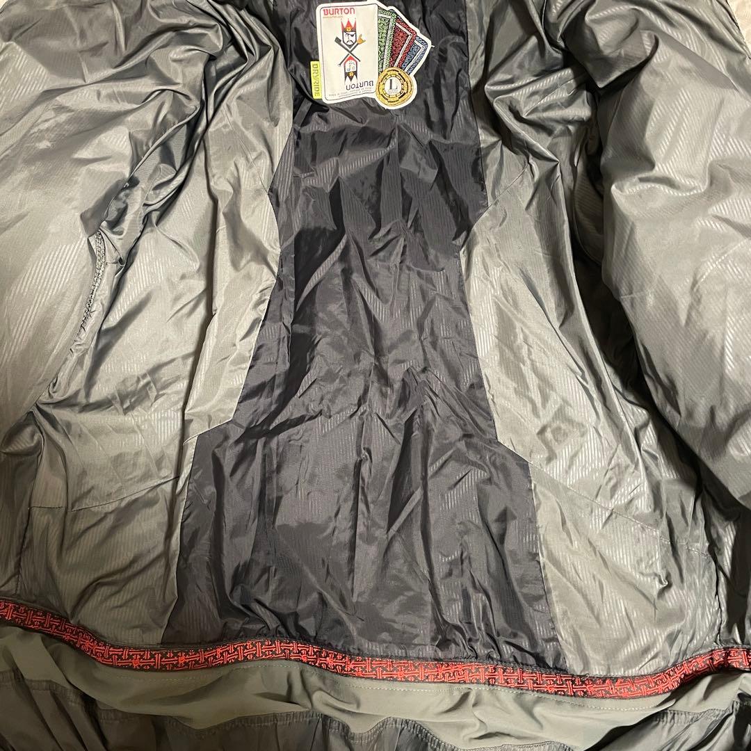 Burtonバートンスキーウェアスノーボードジャケットパーカーフード付灰色グレー