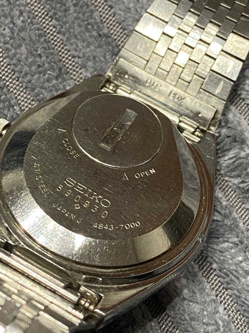 稼働　セイコー　グランドクォーツ　4843-7000 デイデイト　10角ベゼル