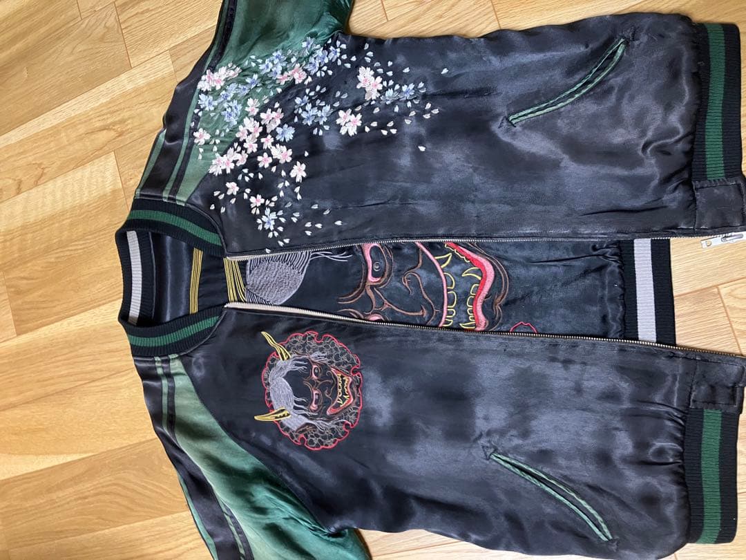 satori さとり 般若 髑髏 花魁柄 桜 刺繍リバーシブルスカジャン