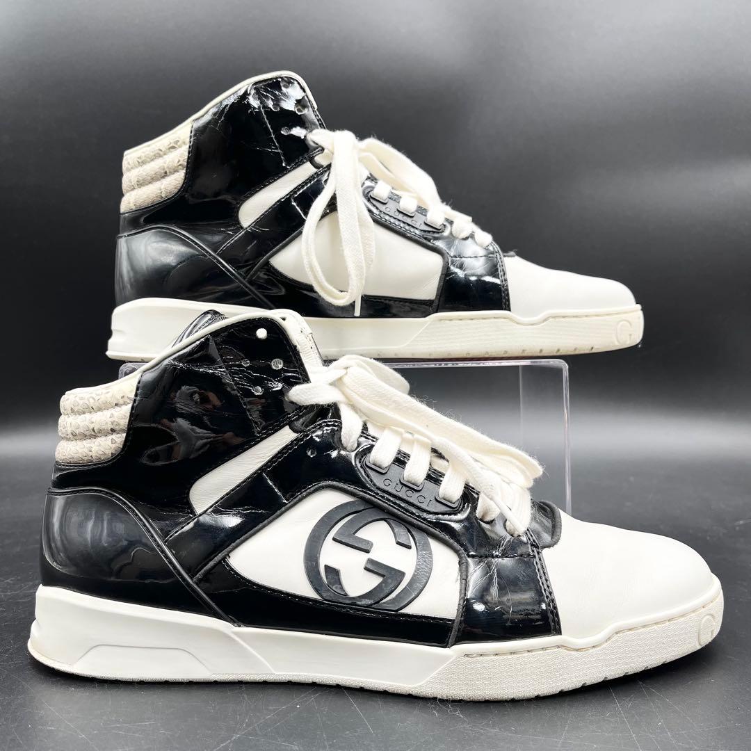 美品✨ グッチ インターロッキング パイソン パテントレザー 26cm相当