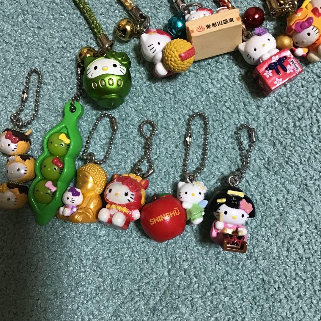 サンリオレトロ キティご当地ストラップ　ご当地ボールペンについていたキーホルダー