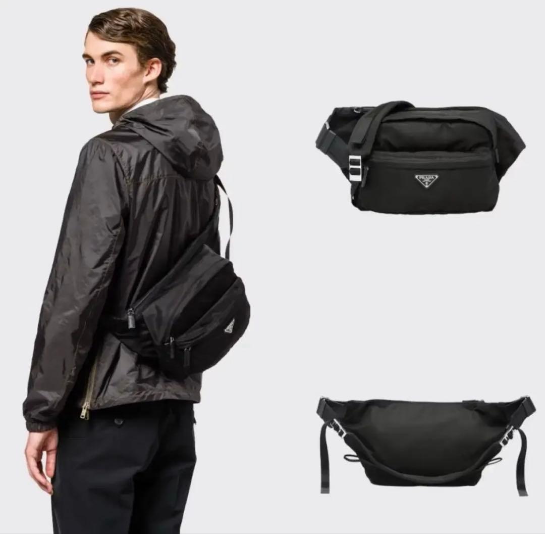 RFID認証⭐︎プラダ ボディバッグ 2VH038 ブラック ナイロン