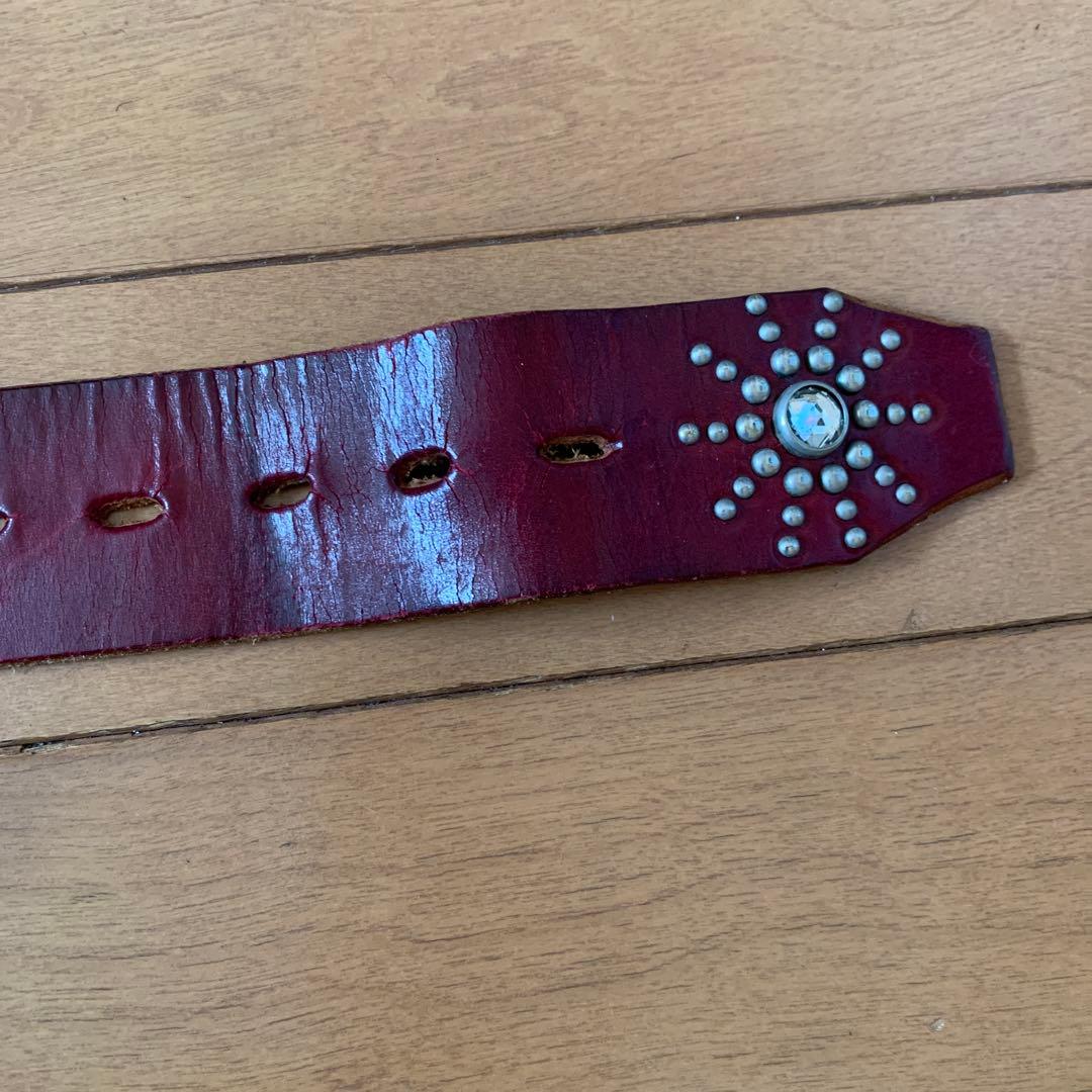 HTCバーガンディ装飾ベルト 32インチ
