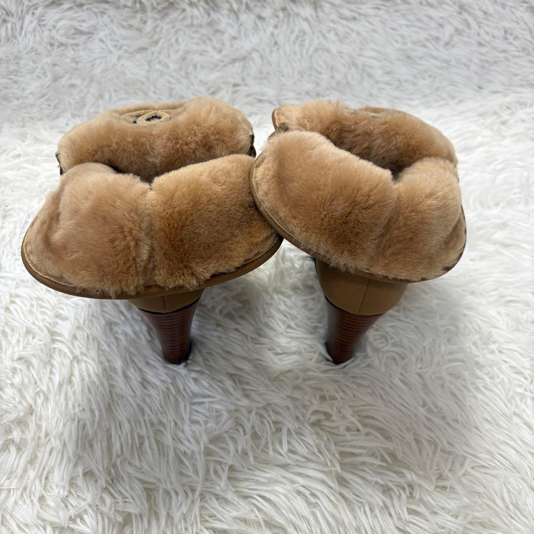 CHANEL シャネル ムートンブーツ 37 ココマーク ファー イタリア製