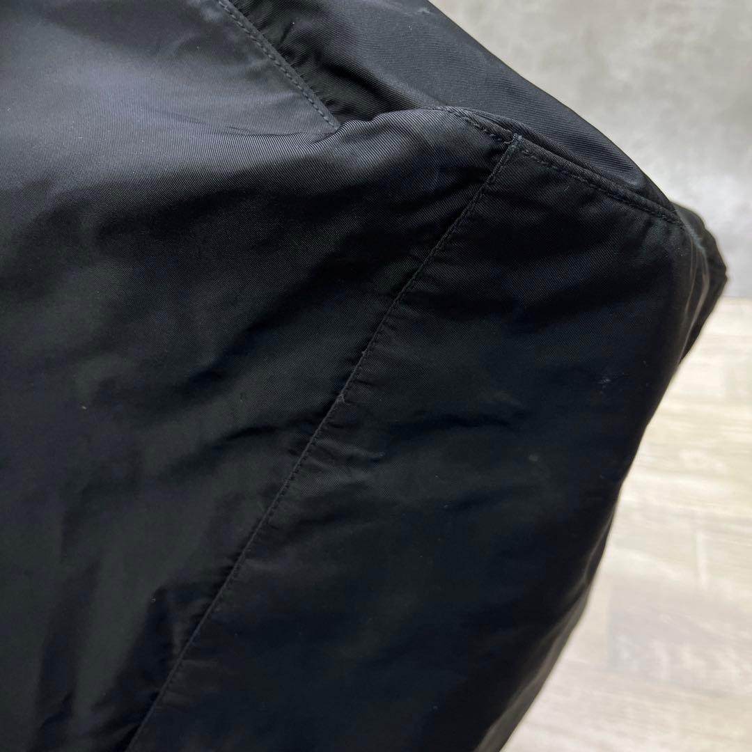 中古品　PRADA ロゴプレート ボストン ショルダー ナイロン バック 黒