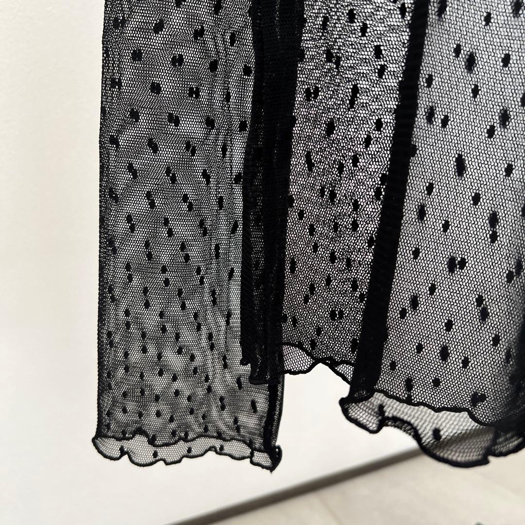 スピックアンドスパン ドットチュール ハイネック ブラック 新品