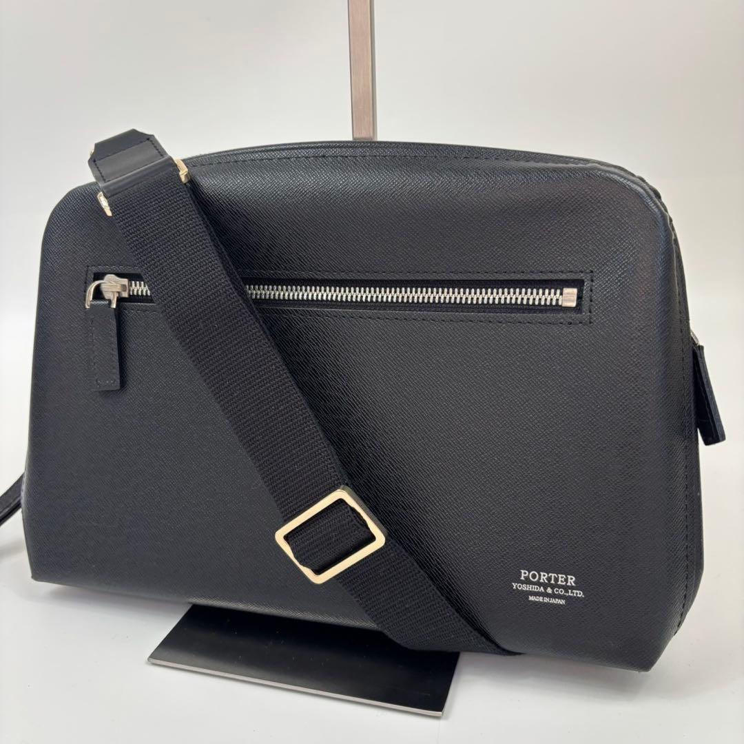 PORTER AVENUE ショルダーバッグ レザー シボ革 2way 黒