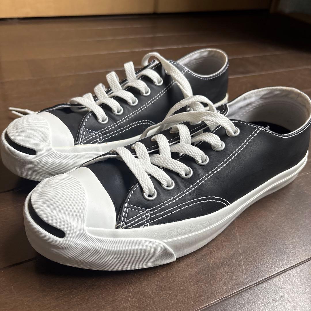 CONVERSE 　ジャックパーセル　ブラックレザー 　24.5センチ