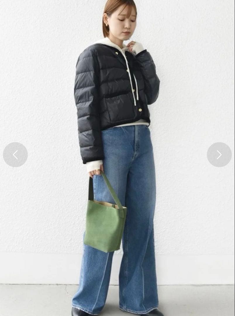 SHIPS別注TAION パイピング ノーカラー ダウン ジャケット タイオン