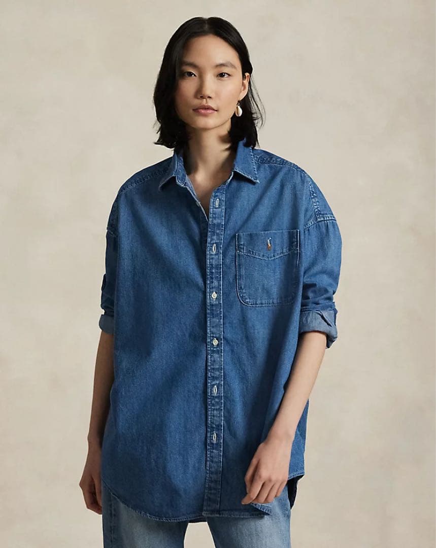 今季　現行　POLO RALPH LAURENオーバーサイズ デニム シャツ M