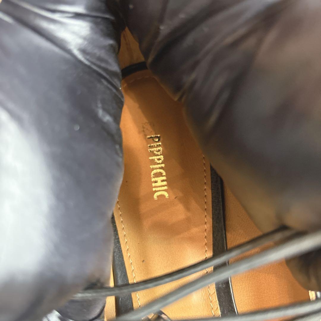 希少品　室内試し履きのみ　PIPPICHIC 黒　ダウン　ヒール　パンプス　37
