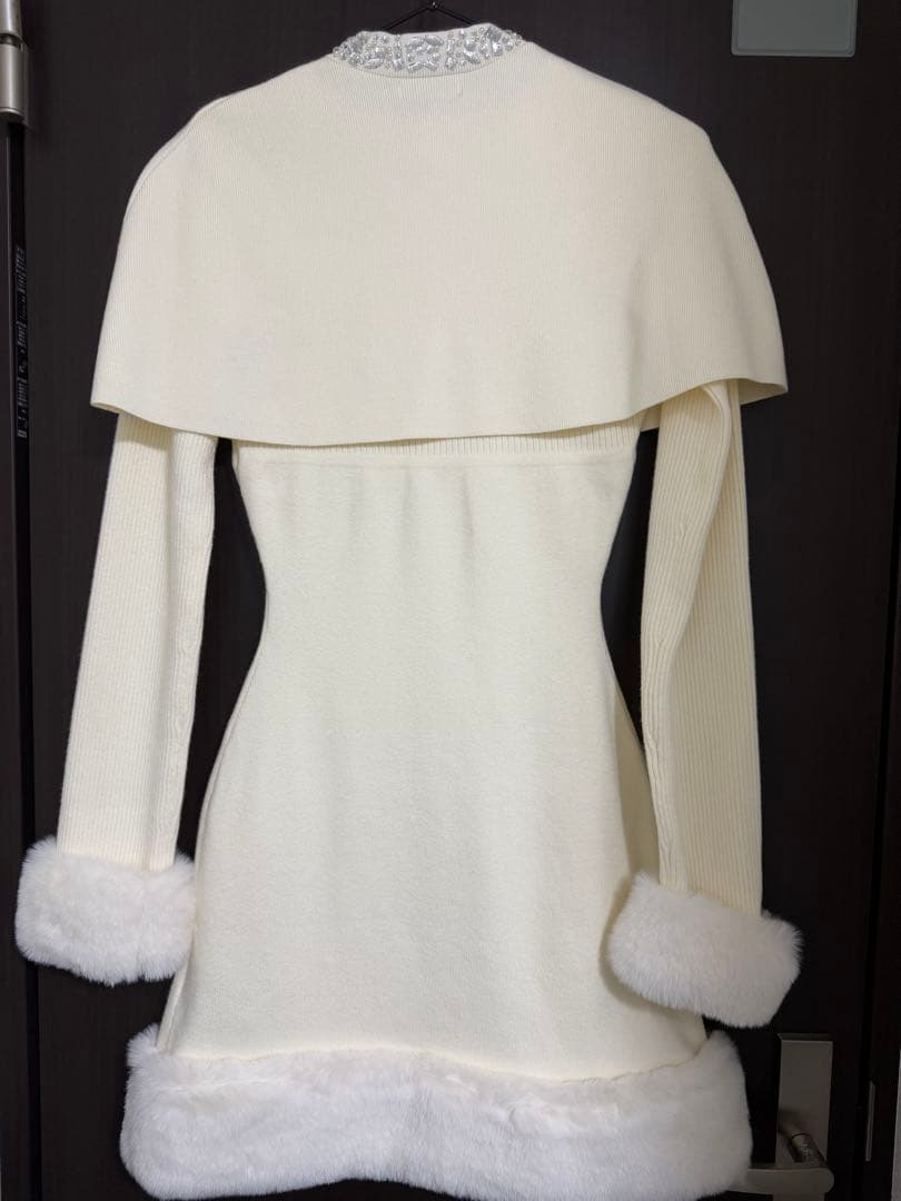 Darich ビジューケープニットミニワンピース