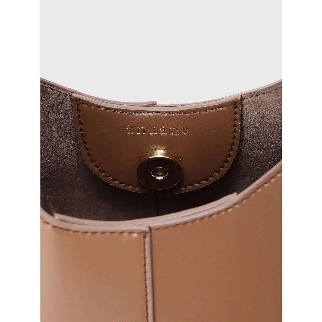 完売品 *anuans アニュアンス ワンハンドルラウンドバッグ CAMEL