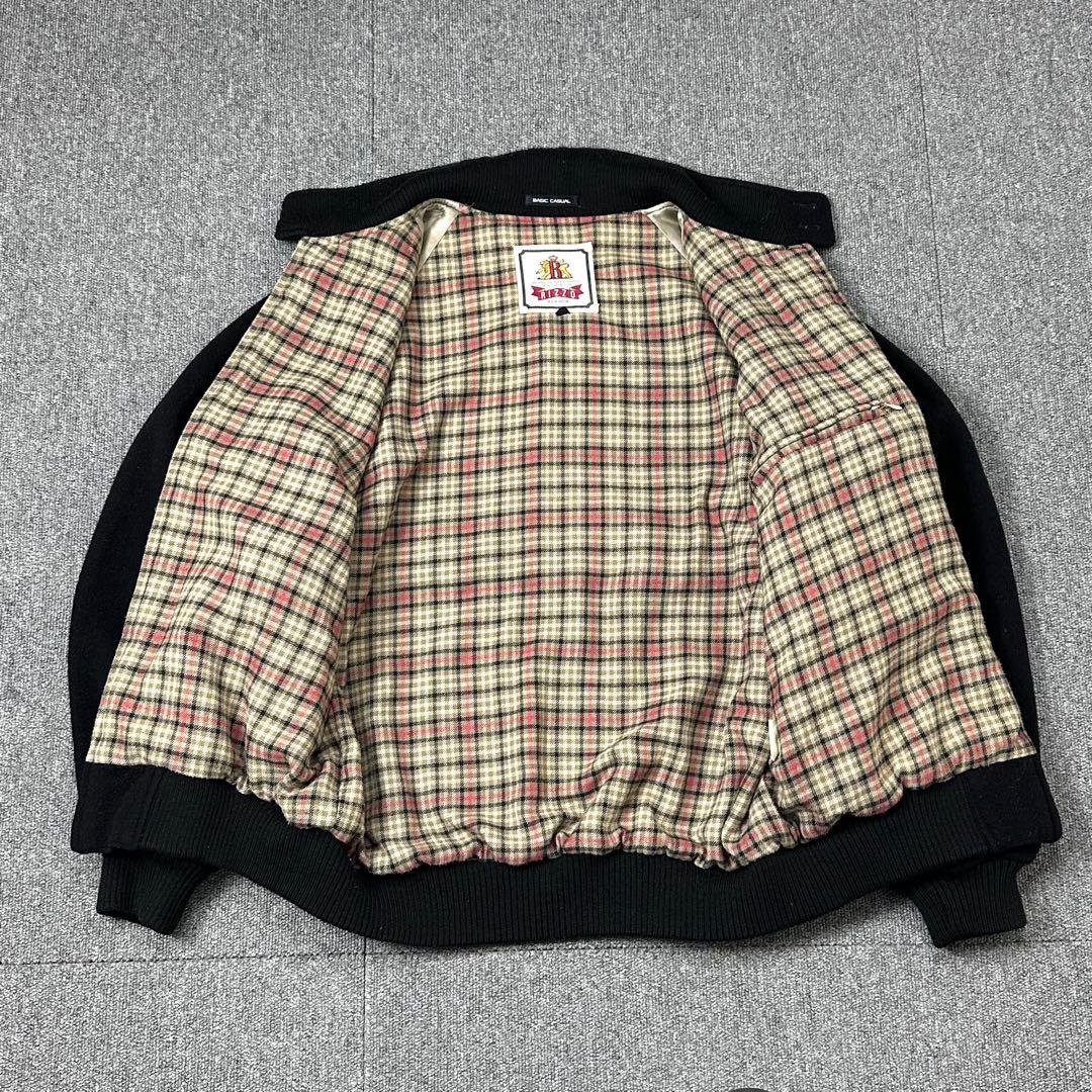 90s ウール ハリントンジャケット 黒 ブラック 古着