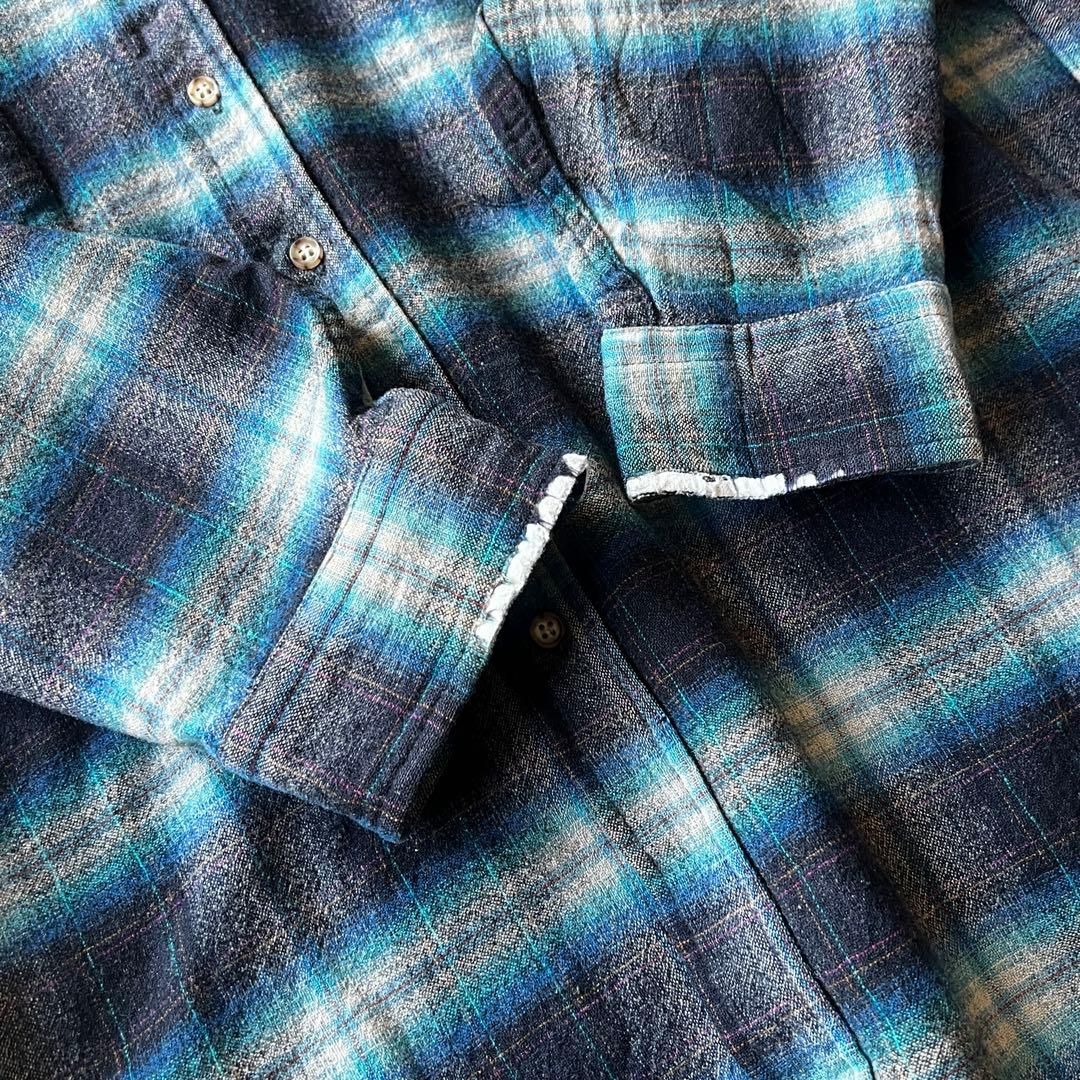 70s PENDLETON オンブレ　XLボートシャツ　アメカジ　ビンテージ