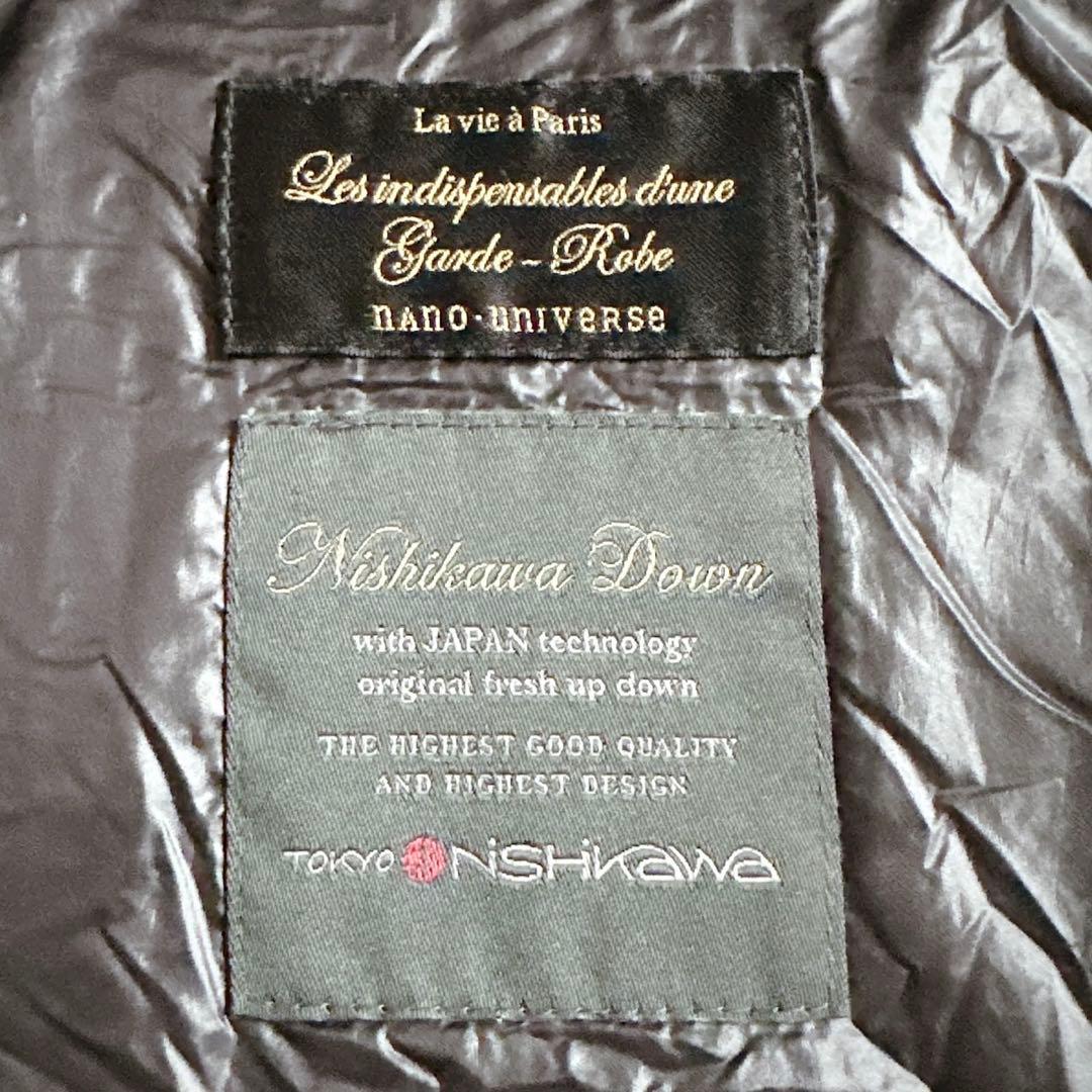 西川ダウン【美品‼︎】ナノユニバース ラクーンファー　ブラック サイズ38(M)