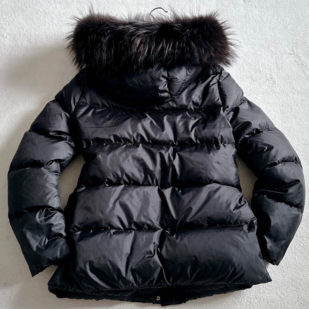 西川ダウン【美品‼︎】ナノユニバース ラクーンファー　ブラック サイズ38(M)
