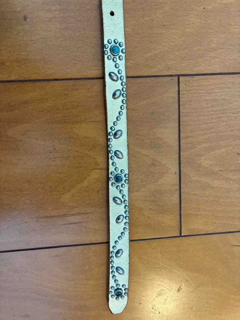 34 ＨＴＣ スタッズ　ベルト　ナロー　narrow belt ターコイズ