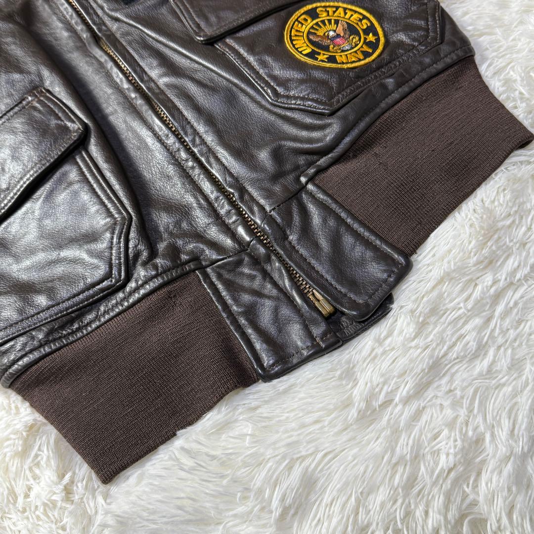 70s 米軍実物 G-1 USN BRILL BROS 黒タグ TOP GUN