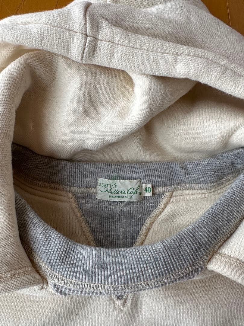 ヘラーズカフェ ダブルフェイスパーカ ウエアハウス アップリケ サイズ40