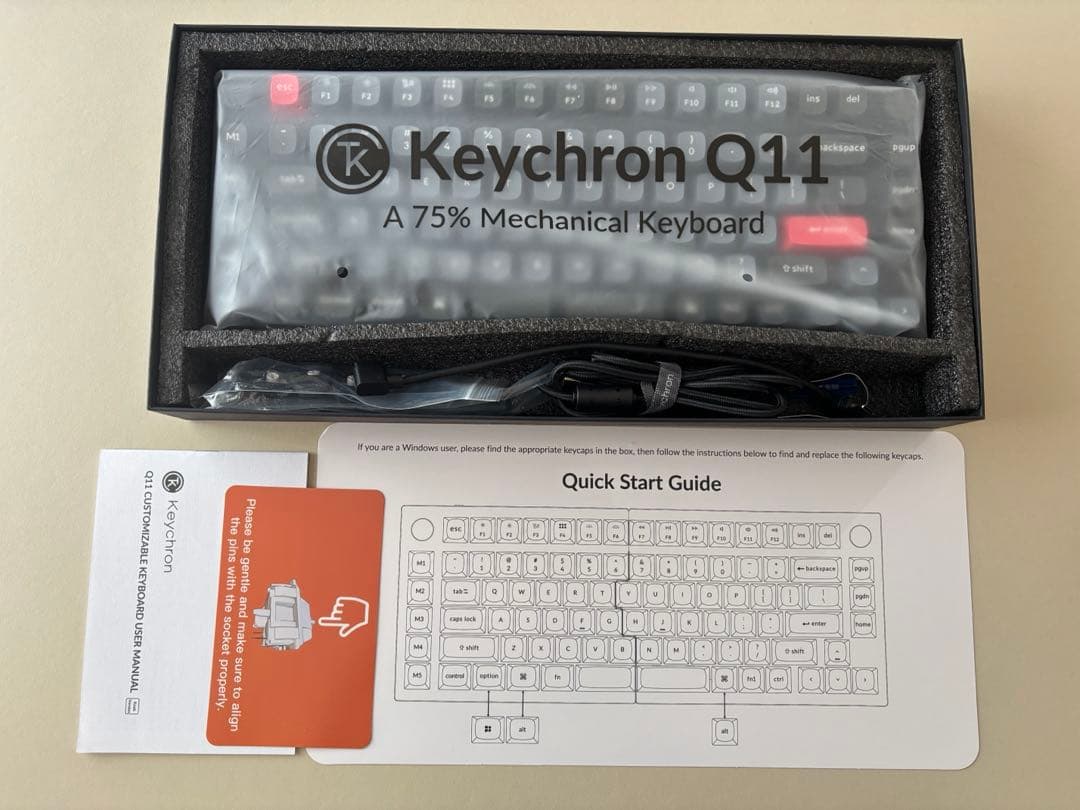 Keychron Q11 QMK 分割キーボード（US ANSI 配列）赤軸