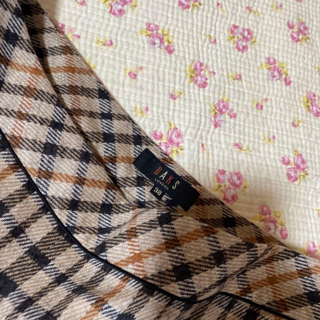 ダックス DAKS ガウチョパンツ 38 W36 チェック柄 ウール 秋冬DMW