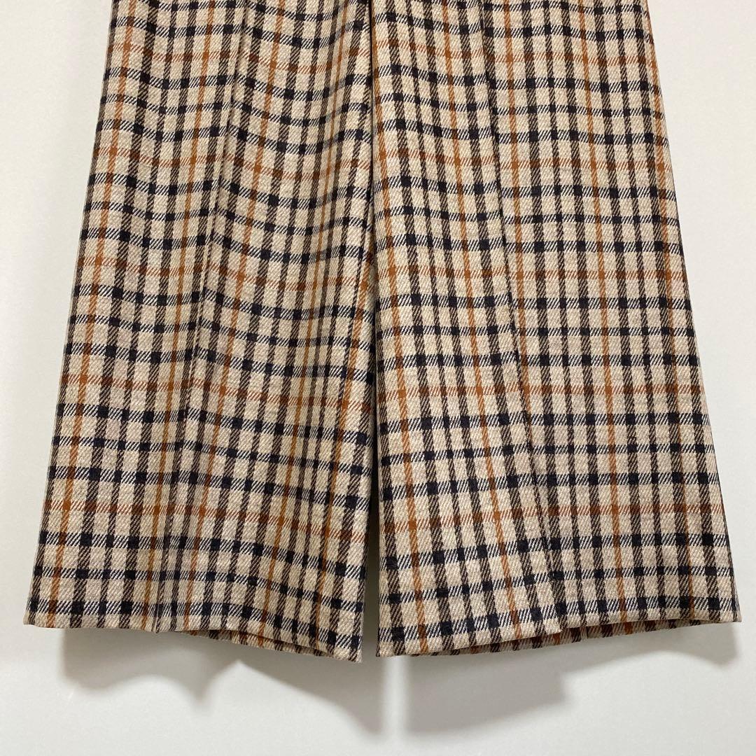 ダックス DAKS ガウチョパンツ 38 W36 チェック柄 ウール 秋冬DMW