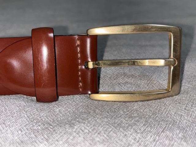 Brioni ブラウンレザーベルト イタリア製 パテントレザー