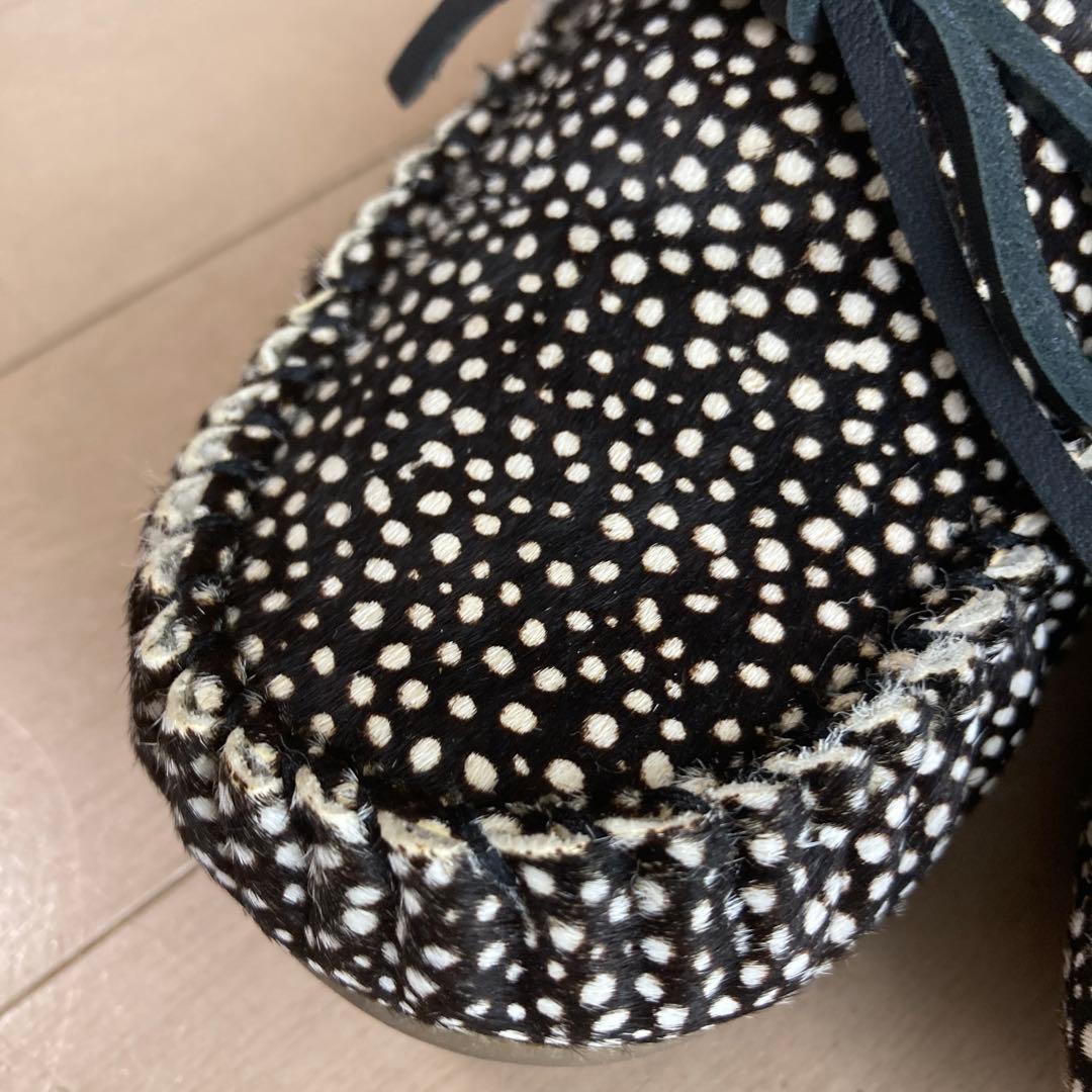 【美品】エミュー emu Amity モカシン シューズ ハラコ ムートン 総柄