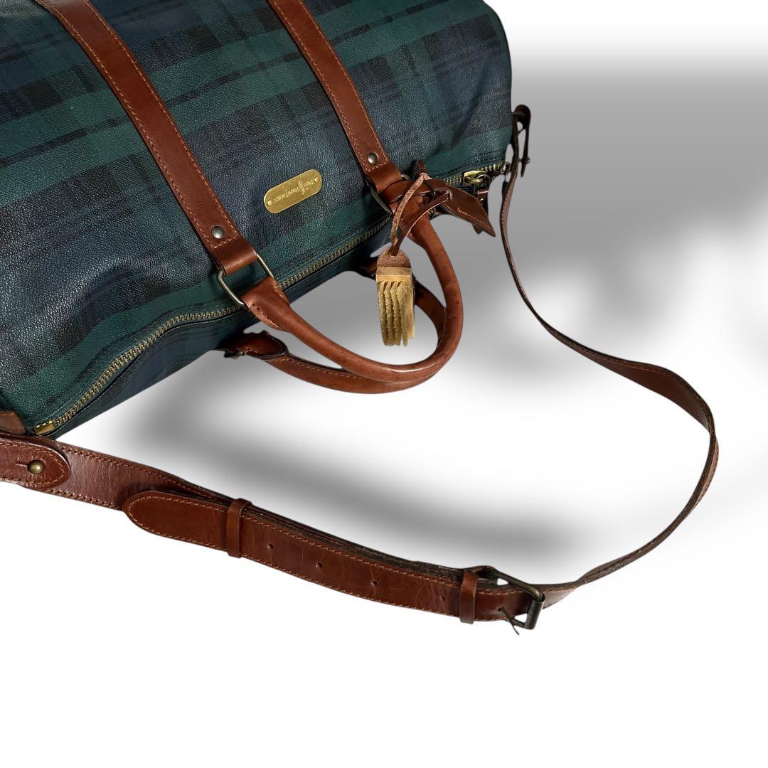 美品 ポロラルフローレン 2way ブラックウォッチ ボストンバッグ ブラシ付き