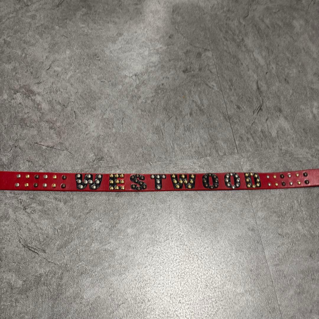 WESTWOOD 赤 スタッズ ベルト