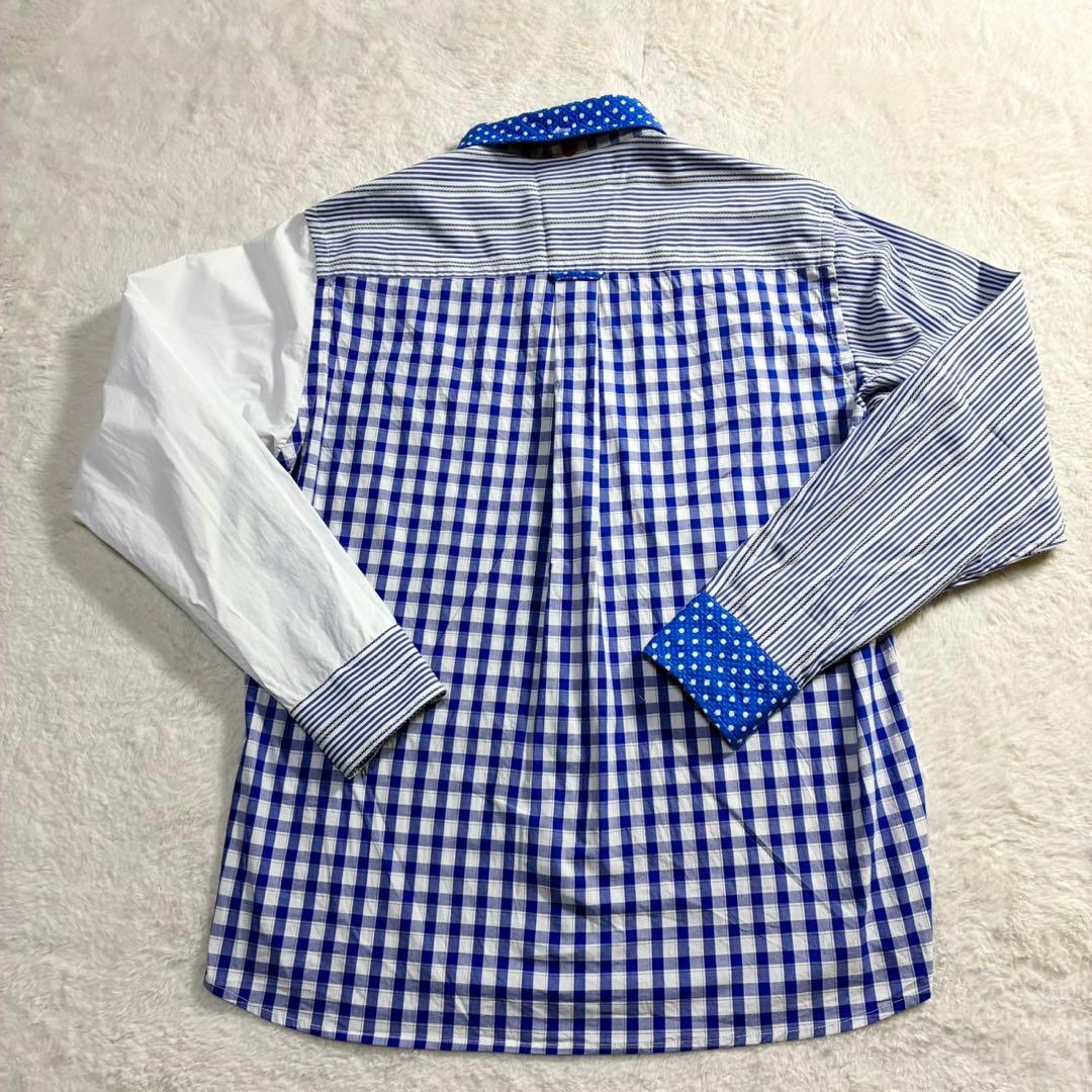 河谷シャツドラえもん50周年 DIME コラボ 長袖シャツ　パッチワーク 刺繍